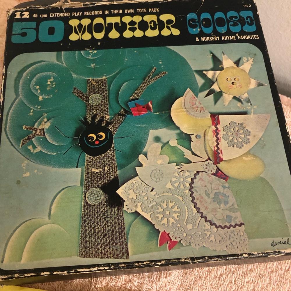 Vintage 50 Mother Goose Nursery Rhyme Favorites 45 RPM Record Set #TB-2